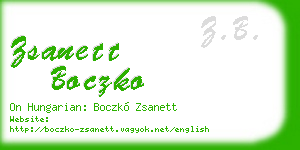 zsanett boczko business card